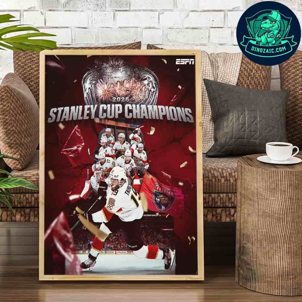2025 Stanley Cup Champions Florida Panthers Make NHL History Again Artistic Wall Print 2025 Stanley Cup Champions Florida Panthers Make NHL History Again Artistic Wall Print