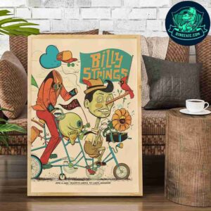 Billy Strings Poster For Show Night 2 In St Louis Missouri On June 14 2025 At Chaifetz Arena Decorative Poster Canvas