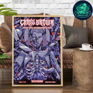Chris Brown Breezy Bowl XX Stadium World Tour Amsterdam At The Johan Cruijff Aren On June 8 2025 Decorative Poster Canvas
