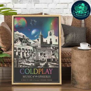 Coldplay Music Of The Sphere Exclusive Poster In El Pasto Texas On June 13-14 2025 At Sun Bowl Stadium Decorative Poster Canvas