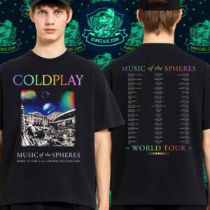 Coldplay Music Of The Spheres In Denver CO On June 10 2025 At Empower Field At Mile High Merchandise Two Sides Unisex T-Shirt