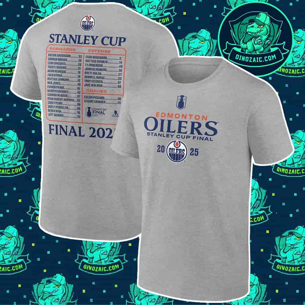 Edmonton Oilers 2025 NHL Stanley Cup Final Roster T-Shirt Edmonton Oilers 2025 NHL Stanley Cup Final Roster T-Shirt