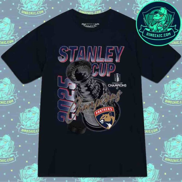 Florida Panthers Mitchell And Ness 2025 NHL Stanley Cup Champions Arch T-Shirt