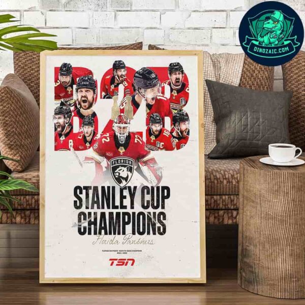 Florida Panthers NHL Repeat As Stanley Cup Champions In 2025 Artistic Wall Print
