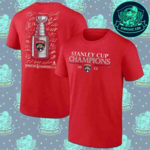 Florida Panthers Red Signature Roster Tee 2025 NHL Stanley Cup Champions Unisex T-Shirt