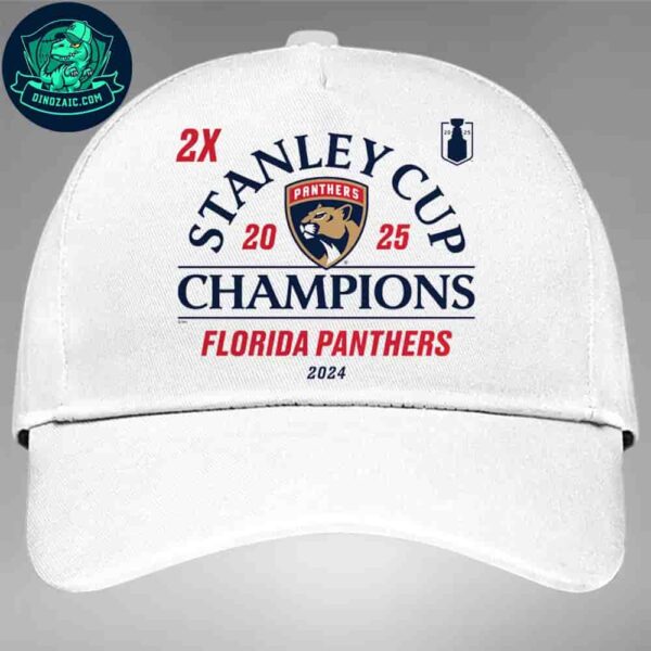 Florida Panthers White Cap Two-Time Stanley Cup Champions Top Line Edition