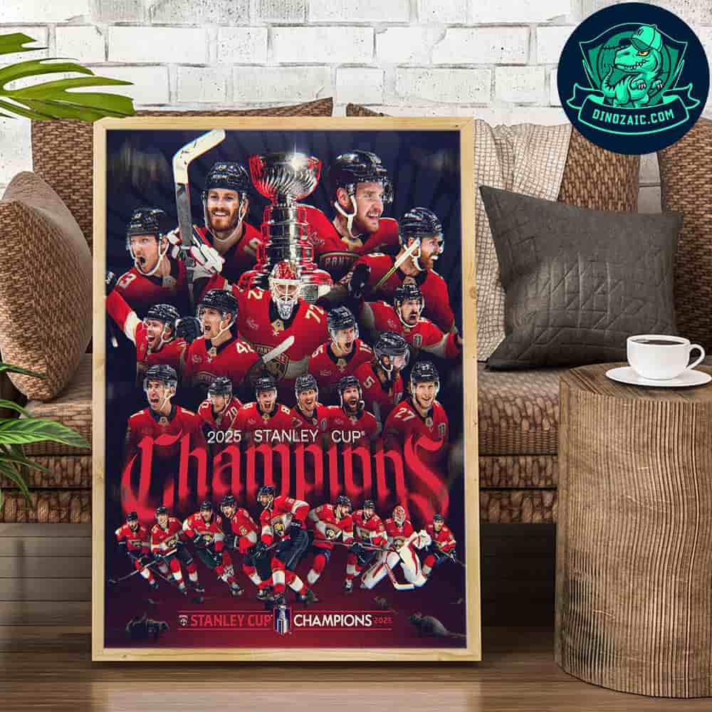 Florida Panthers Win 2025 Stanley Cup Back-To-Back NHL Champions Artistic Wall Print Florida Panthers Win 2025 Stanley Cup Back-To-Back NHL Champions Artistic Wall Print