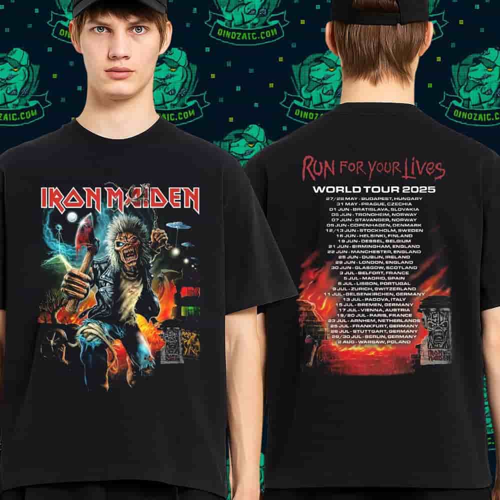 Iron Maiden Run For Your Lives 2025-26 Tour Eddie Wants To Axe Two Sides Unisex T-Shirt Iron Maiden Run For Your Lives 2025-26 Tour Eddie Wants To Axe Two Sides Unisex T-Shirt