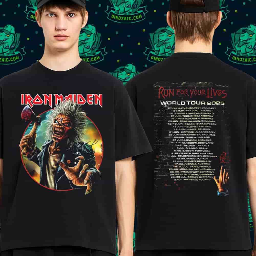 Iron Maiden Run For Your Lives 2025-26 Tour Merchandise Fan Gifts Two Sides Unisex T-Shirt Iron Maiden Run For Your Lives 2025-26 Tour Merchandise Fan Gifts Two Sides Unisex T-Shirt