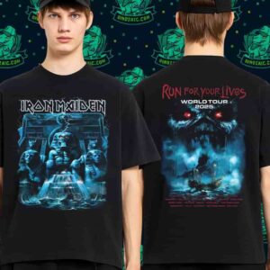 Iron Maiden Run For Your Lives 2025-26 Tour Powerslave Mariner Two Sides Unisex T-Shirt