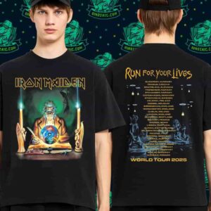 Iron Maiden Run For Your Lives 2025-26 Tour Retro Clairvoyant Two Sides Unisex T-Shirt