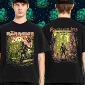Iron Maiden Run For Your Lives 2025-26 Tour Wrathchild Rue Morgue Two Sides Unisex T-Shirt
