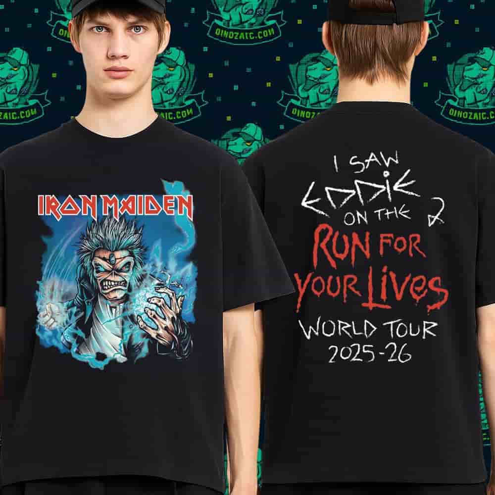 Iron Maiden Run For Your Lives World Tour 2025-26 I Saw Eddie Sides Unisex T-Shirt Iron Maiden Run For Your Lives World Tour 2025-26 I Saw Eddie Sides Unisex T-Shirt