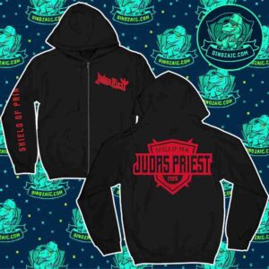 Judas Priest Shield Of Pain Tour 2025 Logo Merchandise Zip Hoodie Shirt