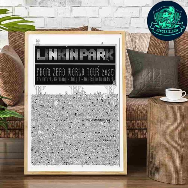 Linkin Park Frankfurt 2025 Poster July 8 Concert at Deutsche Bank Park From Zero World Tour