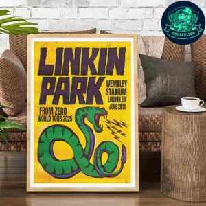 Linkin Park London 2025 Poster June 28 Concert at Wembley Stadium From Zero World Tour
