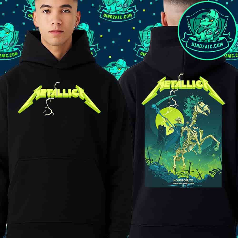 Metallica M72 Houston Texas 2025 At NRG Stadium On June 14 2025 Hell Ranger Merchandise Pull Over Hoodie T-Shirt Metallica M72 Houston Texas 2025 At NRG Stadium On June 14 2025 Hell Ranger Merchandise Pull Over Hoodie T-Shirt