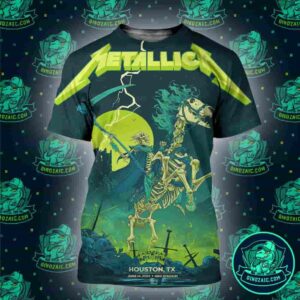 Metallica M72 Houston Texas 2025 Exclusive Merchandise At NRG Stadium On June 14 2025 Hell Ranger Art Work All Over Print Shirt