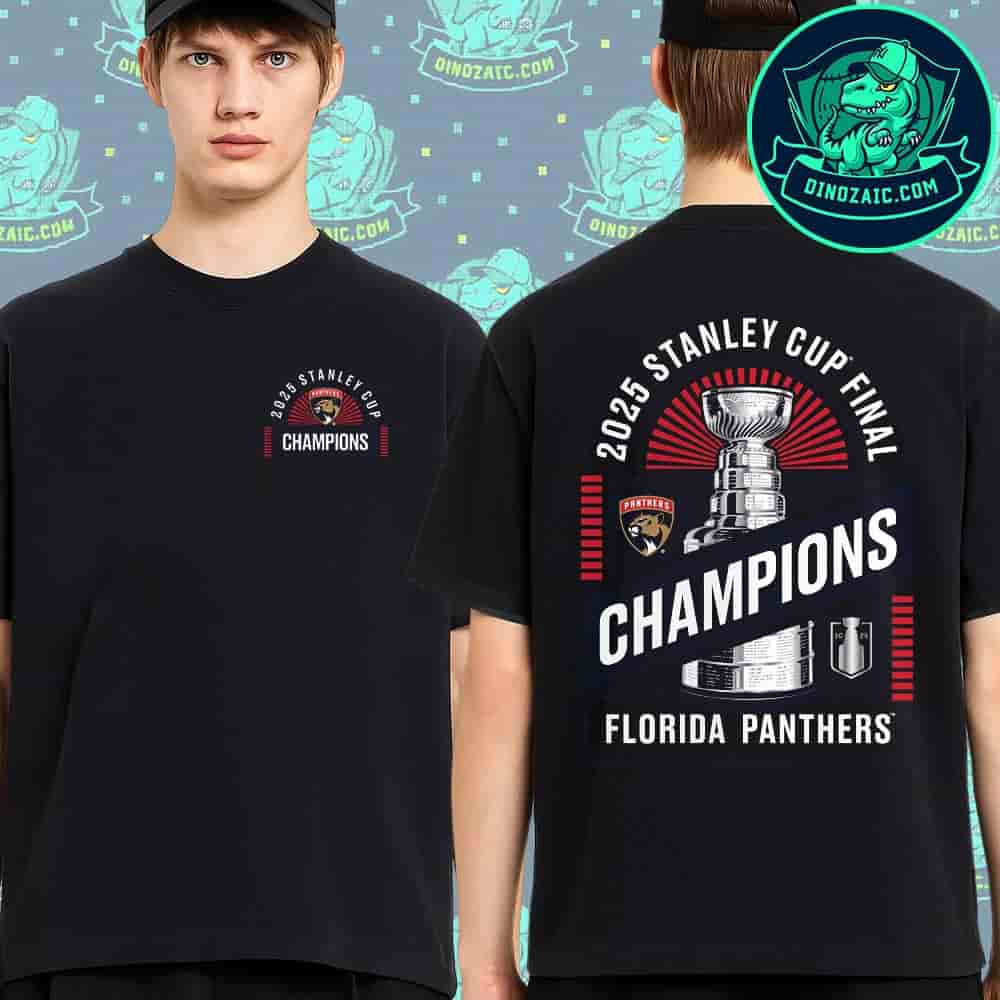 Official Florida Panthers 2025 Shine Tee Black NHL Stanley Cup Champions T-Shirt Official Florida Panthers 2025 Shine Tee Black NHL Stanley Cup Champions T-Shirt