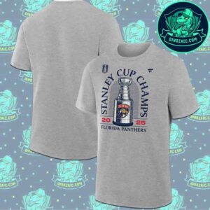 Official Gray Locker Room Tee Florida Panthers 2025 NHL Champions Unisex T-Shirt