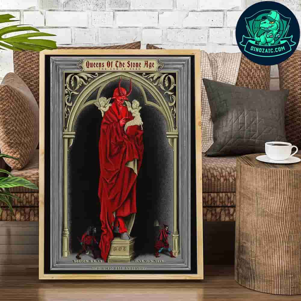 Queens Of The Stone Age Boston Night 1 On June 10th 2025 At Mgm Music Hall At Fenway Decorative Poster Canvas Queens Of The Stone Age Boston Night 1 On June 10th 2025 At Mgm Music Hall At Fenway Decorative Poster Canvas