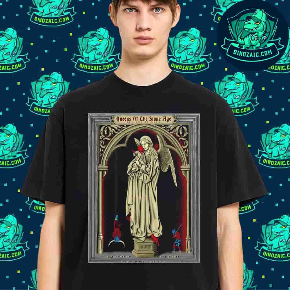 Queens Of The Stone Age Poster In Boston Ma US On June 11 2025 At Mgm Music Hall At Fenway Merchandise Unisex T-Shirt Queens Of The Stone Age Poster In Boston Ma US On June 11 2025 At Mgm Music Hall At Fenway Merchandise Unisex T-Shirt
