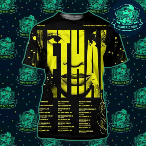 Rico Nasty The Lethal North American Tour 2025 Dates List Fans Gift Essentials All Over Print T-Shirt