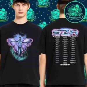 SZA Grand National Tour 2025 Airbrush Cities List Merchandise Two Sides Unisex T-Shirt
