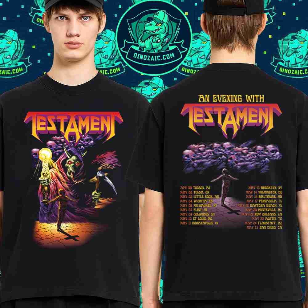 Testament An Evening With Testament Tour Dates 2025 Merchandise Unisex T-Shirt Testament An Evening With Testament Tour Dates 2025 Merchandise Unisex T-Shirt