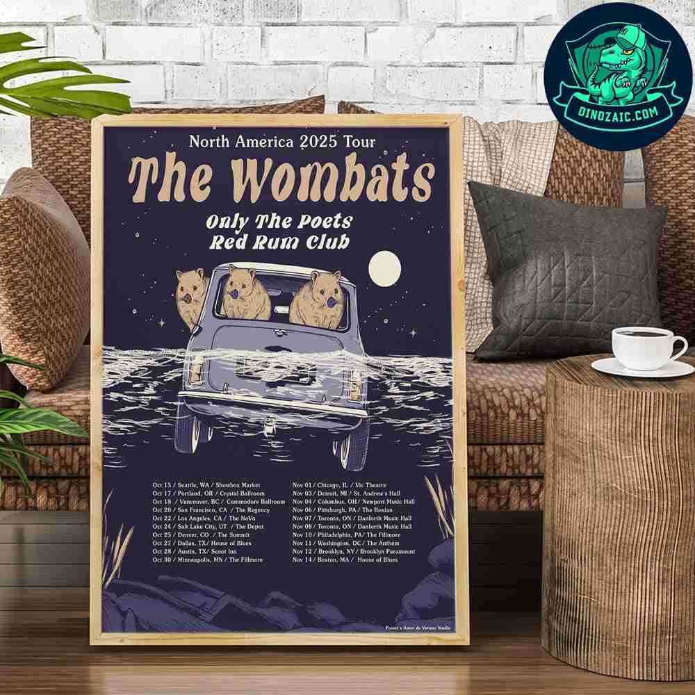 The Wombats North America 2025 Tour Only The Poet Red Rum Club Schedule List Decorative Poster Canvas The Wombats North America 2025 Tour Only The Poet Red Rum Club Schedule List Decorative Poster Canvas