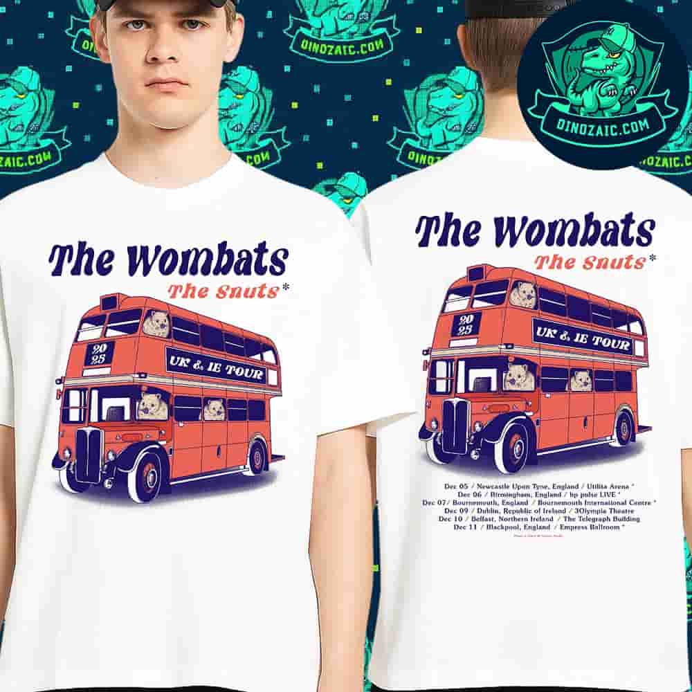 The Wombats X The Snuts UK And Ie Tour 2025 Schedule List Dates Two Sides Unisex T-Shirt The Wombats X The Snuts UK And Ie Tour 2025 Schedule List Dates Two Sides Unisex T-Shirt